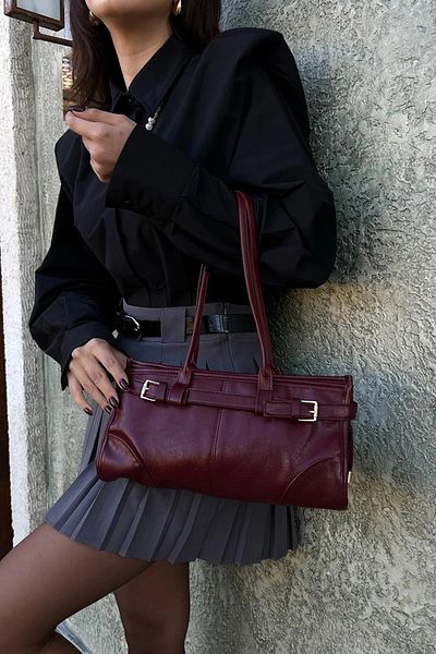 torime Geantă de umăr și de umăr bagheta vintage cu curea de umăr