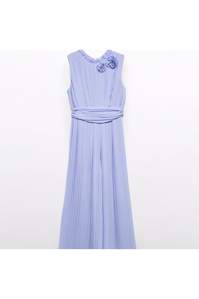 Abel & Lula Abel and Lula Kız Çocuk Pilili Luxury Şifon Tulum Lila L25Y5223