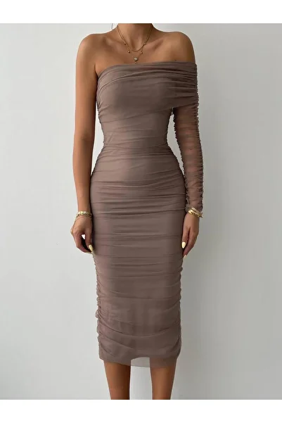 Inciqueen    Polack One Shoulder Tulle Dress