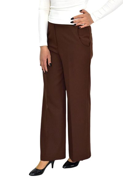Nazal Women's Loose Wide Leg Elastic Waist Fabric Trousers Bgl-St04322