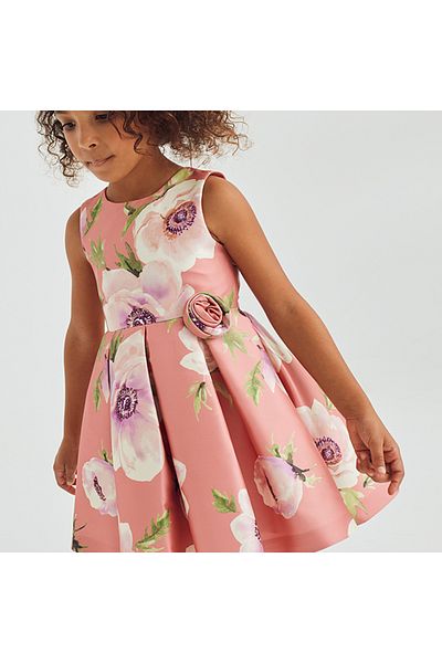 Abel & Lula Girl Taffeta Floral Water Dress Abel and Lula Powder L25Y5069