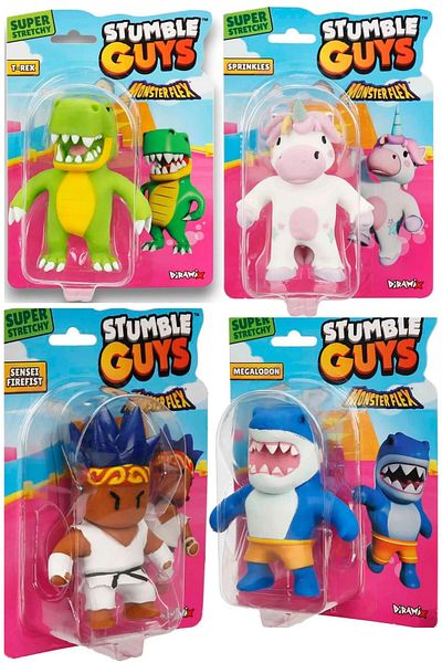 Sunman Pack of 4 Monsterflex Stumble Guys 5 cm Gaming Shoes