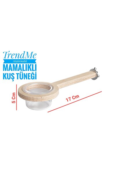 UniqBirdToys Trendme Bird Perch with Snack Feeder and Food Bowl