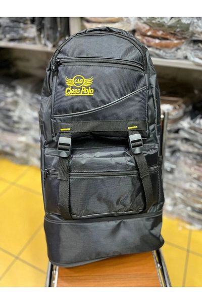 FHD BAGS Αδιάβροχο σακίδιο ορειβασίας, μεγάλη μαύρη ανδρική τσάντα κάμπινγκ, τσάντα πεζοπορίας με θήκη