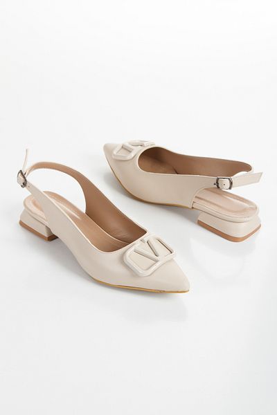 Brave Let's Day-To-Day, V Buckle Detailed, 2 cm High, Skin Material, Ballerinas,