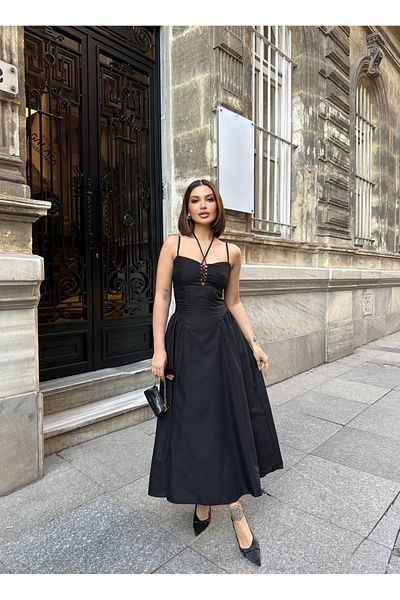 JK Stores Princess Strap Maxi Dress with Rope Detail