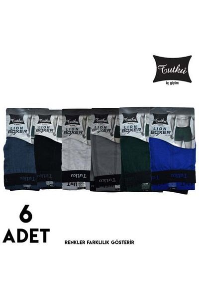 Dream Life Tutku 0123 Ανδρικά Lion Sports Boxer Σορτς 6 Πακέτα ΜΙΚΤΟ ΧΡΩΜΑ