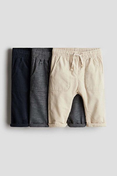 H&M 3-pack Corduroy Trousers