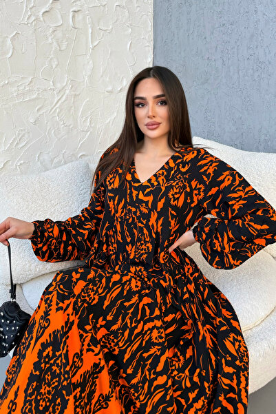 ASEDE Бохемска рокля Alaçatı от 100% вискоза V-образно деколте Рокля от виско...