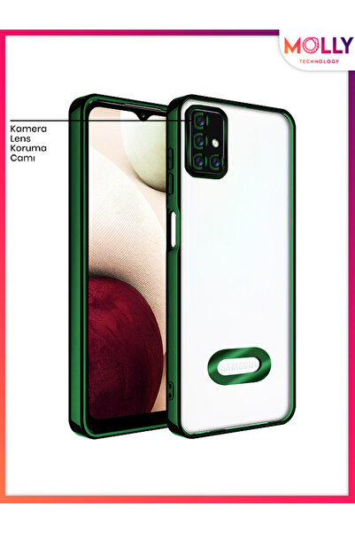 Molly Samsung Galaxy A51 İçin Kenarları Yeşil Lens Koruyuculu Lou Lazer Şeffa...
