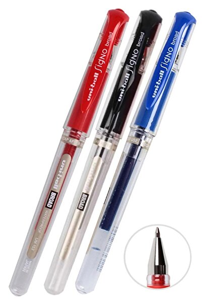 Artlantis Blue Black Red Signing Pen 3Pcs Uniball Signo Broad1.0 mm Roller Pi...