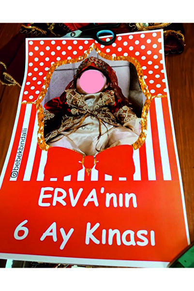 parti Kişiye Özel 6 Ay Kınası Afişi  Bebek Kına Gecesi Konsepti