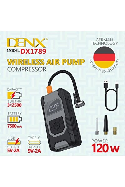 GENELEC 120W Cordless Car Air Compressor Tire Inflator Pump by Dinx DX1789