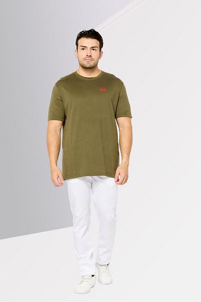 Cerruti 1881 Men Crew Neck Short Sleeve Brand Logo T Shirt, Olive