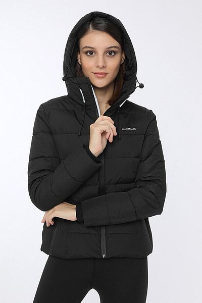 lumberjack Women's Hooded Coat to Stay Strong Supports, Black/Black