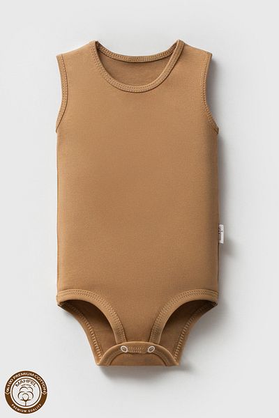MAHFEL 100% Organic Cotton Sleeveless Baby Bodysuit with Snap Fasteners