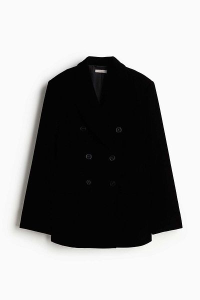 H&M Double-breasted velvet blazer
