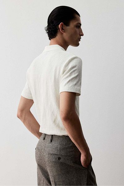 H&M Slim Fit Textured polo shirt