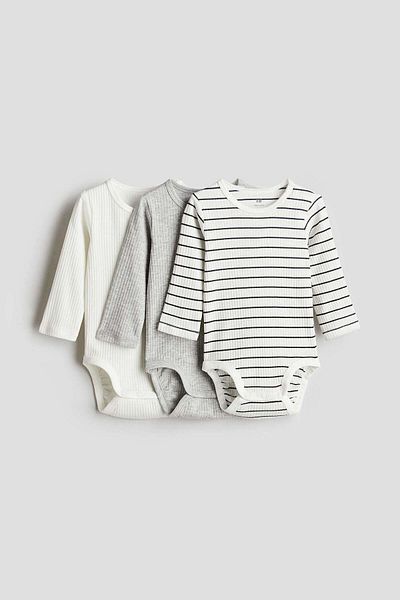 H&M 3-pack ribbed bodysuits