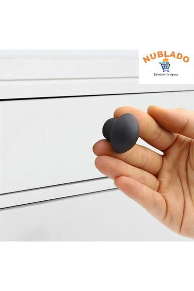 NUBLADO Piramit Düğme Metal (BEYAZ) Yuvarlak Mobilya Mutfak Çekmece Çocuk Oda...