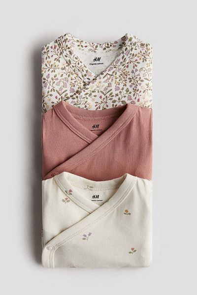 H&M 3-pack wrapover bodysuits