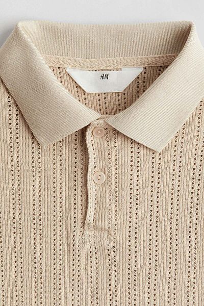H&M Pointelle-knit polo shirt