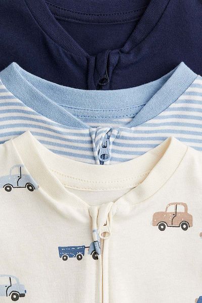 H&M 3-pack zip-up sleepsuits