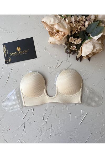 İntive Lingerie Νέας γενιάς γυαλιστερή επιφάνεια V λαιμόκοψη σουτιέν στράπλες