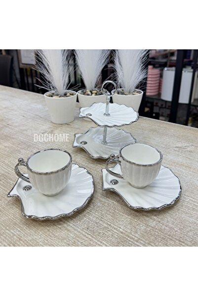 DGCHOME 2 Kişilik İstiridye İkramlıklo Türk kahvesi Fincanı