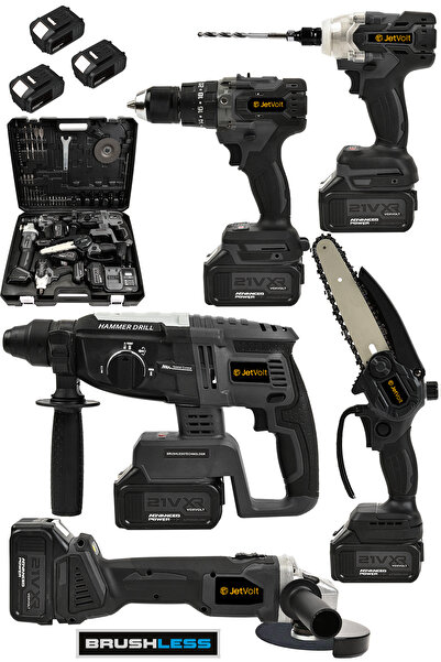 Genel Markalar 21v 2.0ah Kömürsüz Darbeli 5'li Set Şarjlı Hilti Taşlama Somun...