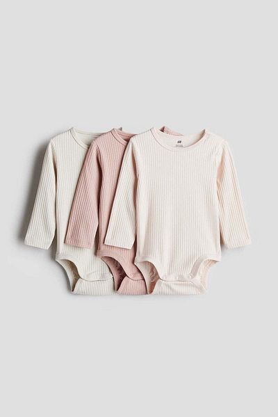 H&M 3-pack ribbed bodysuits