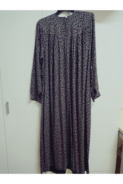 hoaryage Robadan Rochie de mamă cu mânecă lungă, 100% viscoză, cu flori de presiune, rochie de rugăciune