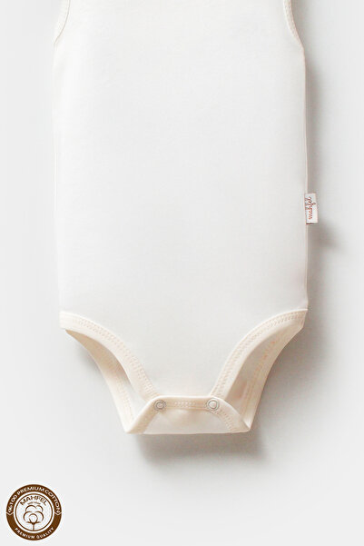 MAHFEL 100% Organic Cotton Sleeveless Baby Bodysuit with Snap Fasteners