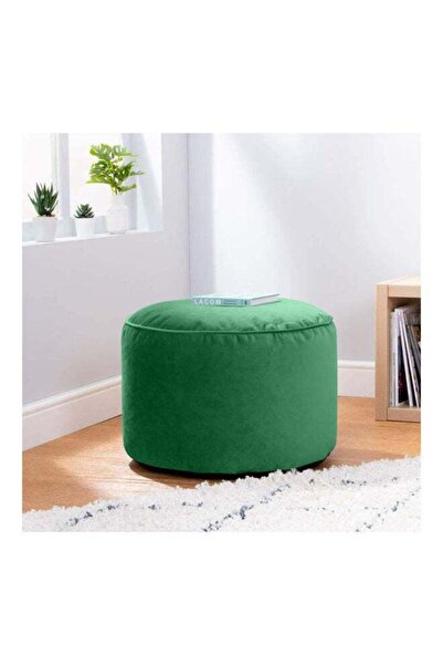 soufa dibaj بوف دائري مخملي على شكل كيس فول - أخضر - 60×60×40 سم