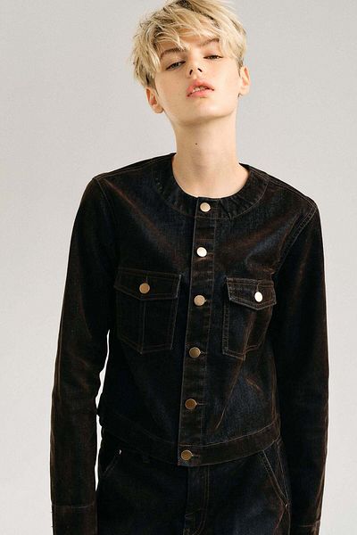 H&M Flocked denim jacket