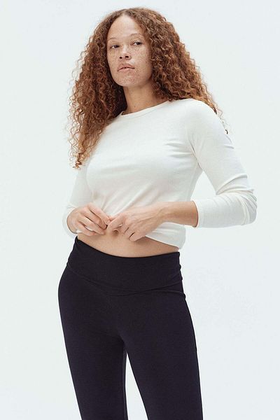 H&M MAMA Flared jersey trousers
