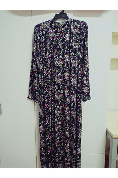 hoaryage Robadan Uzun Kollu %100 Pamuk Viskon Basma Çiçekli Anne ELBİSE, Namaz Elbisesi