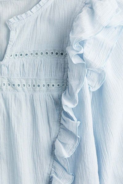 H&M Flounced Cotton Blouse
