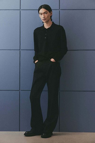 H&M Regular Fit Fine-knit Polo Shirt