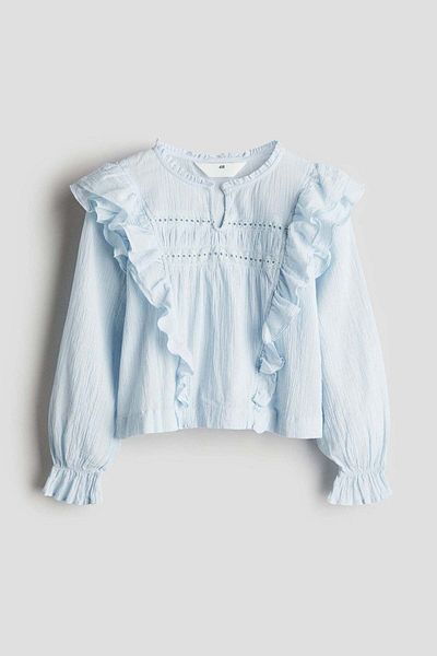 H&M Flounced Cotton Blouse