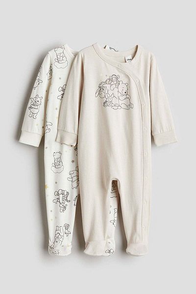 H&M طقم نوم مكون من قطعتين بأقدام كاملة