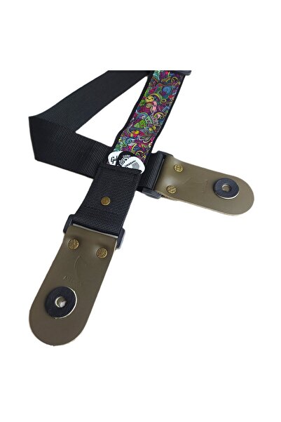 MEDUSA CARNAVAL PP MODEL GİTAR ASKISI STRAP LOCK PENA GÖZLÜ GERÇEK DERİ UÇLU GUITAR STRAP