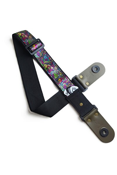 MEDUSA CARNAVAL PP MODEL GİTAR ASKISI STRAP LOCK PENA GÖZLÜ GERÇEK DERİ UÇLU GUITAR STRAP