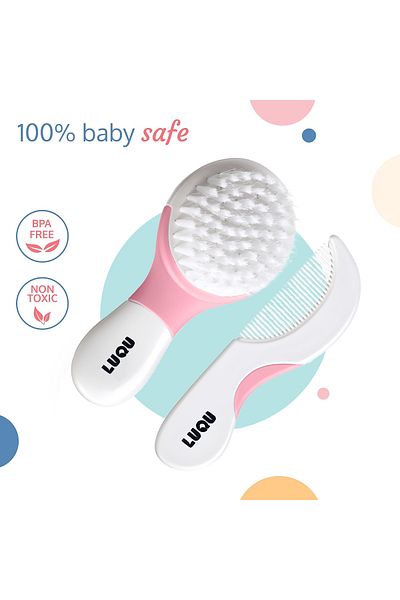 LUQU BABY Luqu Comb And Brush Set-Pink