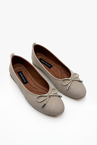 Shoebutik Lusia Золота камінна бантик Деталь Жіночі балетки