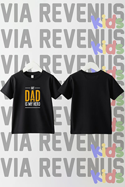 Vordevia Moj tata je moj heroj Štampano okrugla kragna Pamuk Dječja majica