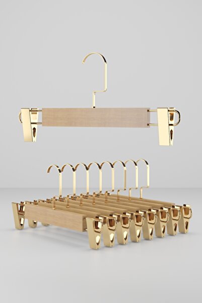 Onouqo Pants Hanger 12 Pieces, Wooden Pegs for Skirts and Clothes 1St Quality Ultra Luxury