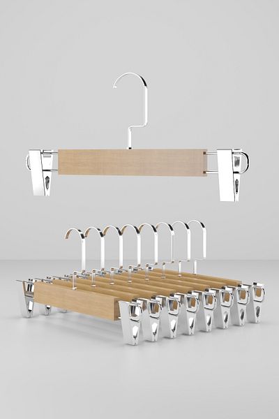 Onouqo Pants Hanger 12 Pieces, Wooden Pegs for Skirts and Clothes 1St Quality Ultra Luxury