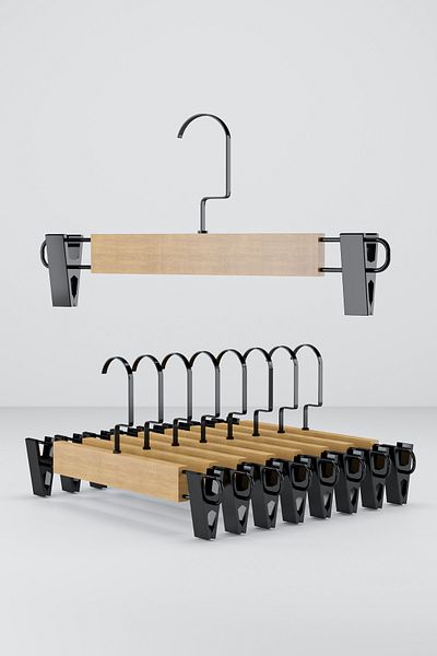 Onouqo Pants Hanger 12 Pieces, Wooden Pegs for Skirts and Clothes 1St Quality Ultra Luxury