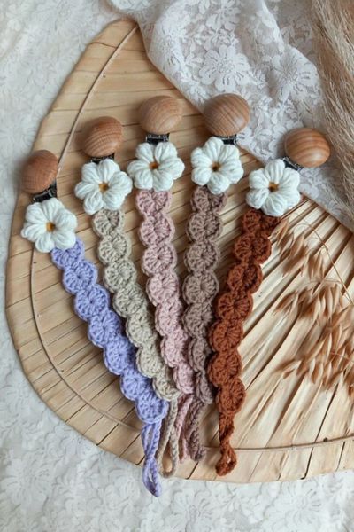 AFRALYAHOME Child/Baby Special Design 100% Natural Cotton Rope Handmade Pacifier Strap